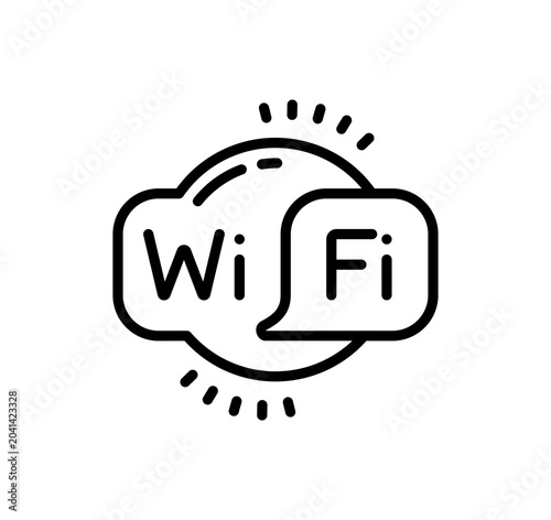 Tableau sur toile Wireless internet connection symbol and digital Wi-Fi communication hotspot icon