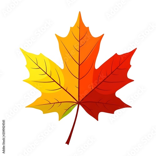 Colorful autumn maple leaf with vibrant fall colors