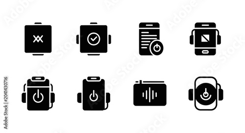 Modern Tech Icons: Gadgets, Apps, and Digital Interface Symbols