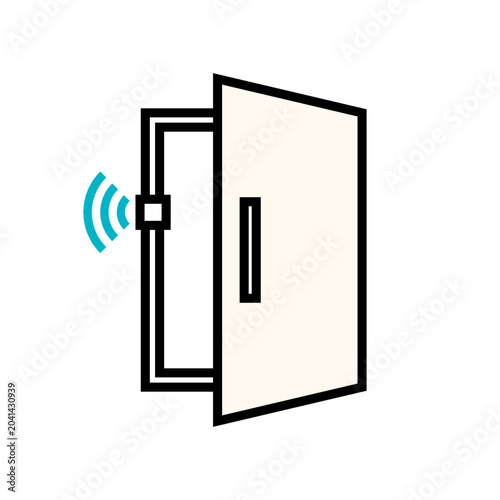 Photos 防犯やセキュリティを高めるスマートロックのアイコンイラスト。住宅設備、オートロック