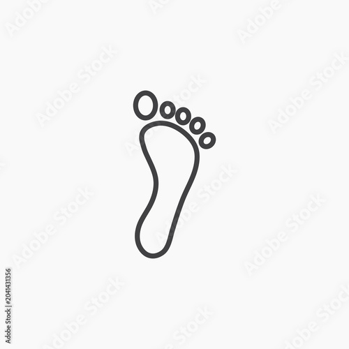 Footprint icon isolated on white background. editable stroke icon