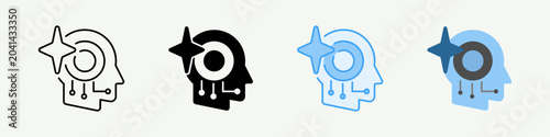 Bild auf Leinwand Ai Agent Reasoning Single Icon Pack Multistyle