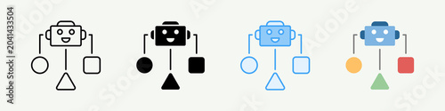 Bild auf Leinwand Ai Agent Orchestration Single Icon Pack Multistyle