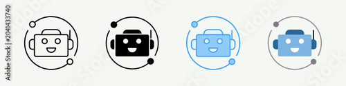Foto Ai Agent Integration Single Icon Pack Multistyle