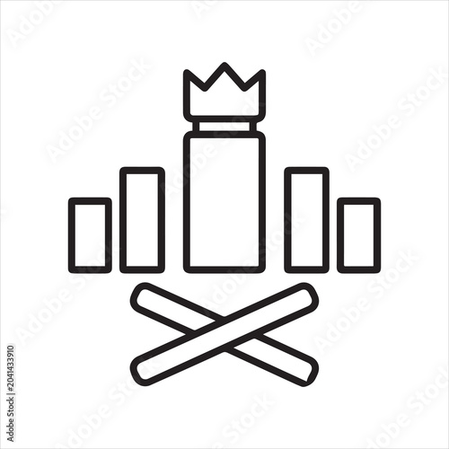 Viking chess lawn game outline icon vector.