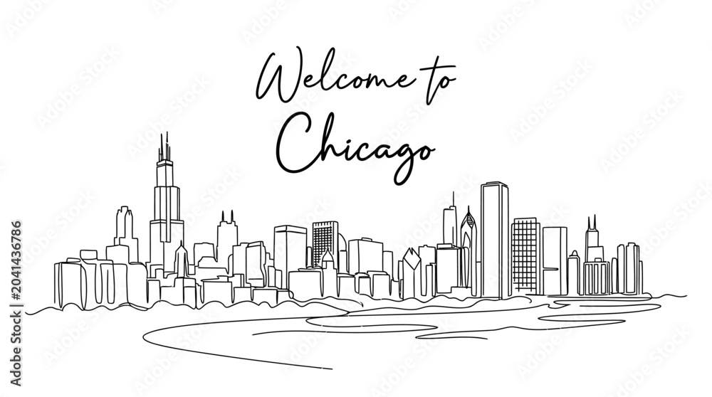 Obraz premium Chicago Skyline Illustration: Welcome to Cityscape Art.