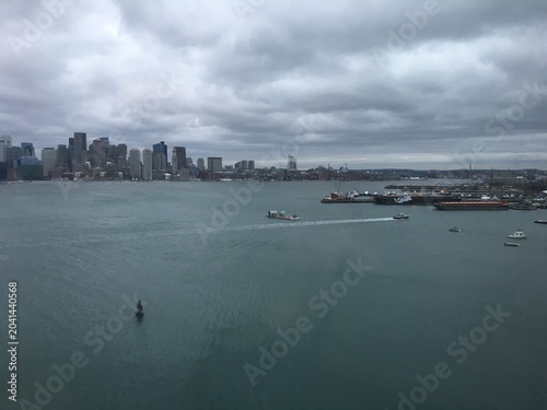 Photos Boston skyline and harbor, aken from a waterfront location the Hyatt Regency Bos