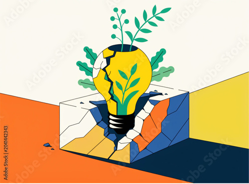 Creative Idea Light Bulb Innovation Concept Vector