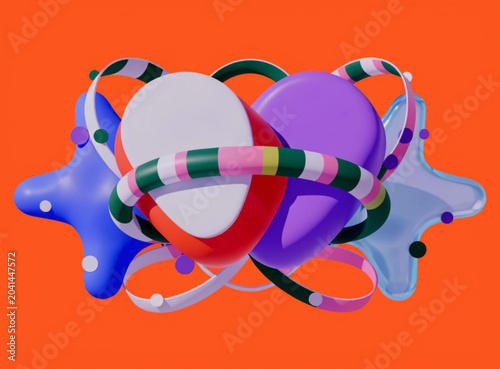 Abstract 3D Colorful Shapes Modern Background Vector