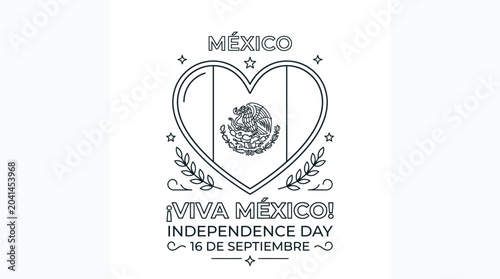 Heart-shaped design celebrating Mexico's Independence Day