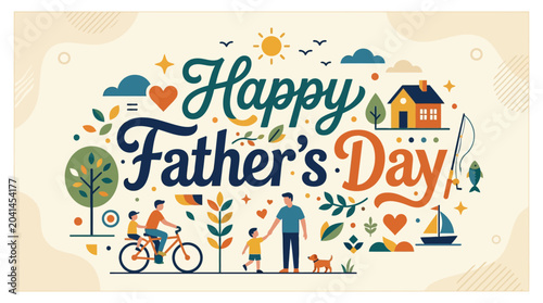 Happy Father's Day Celebration with Family Outdoors