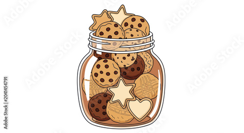 Quadro em tela Colorful Cookies in a Jar.