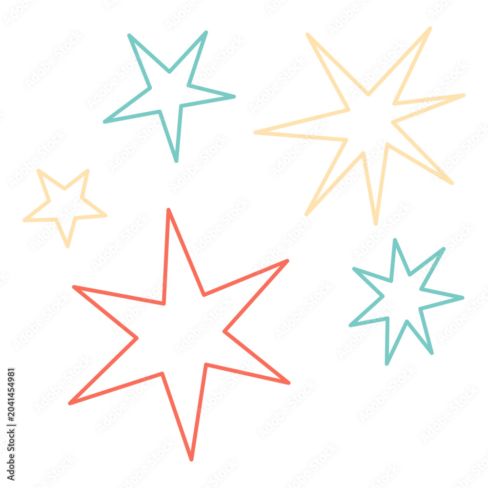 Obraz premium Magic Sparkles Line Art Vector
