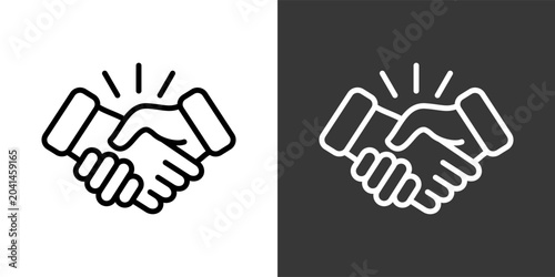 Handshake Black And White Multiple Style Icon Set Collection Pack Vector Illustration 