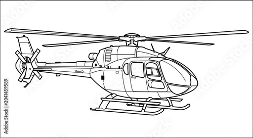 Bild auf Leinwand A detailed drawing of a helicopter.