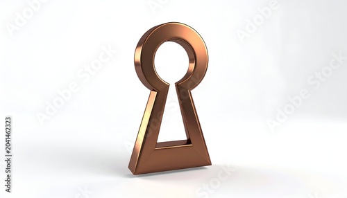 Bronze Keyhole Symbol on White Background - Security and Access.