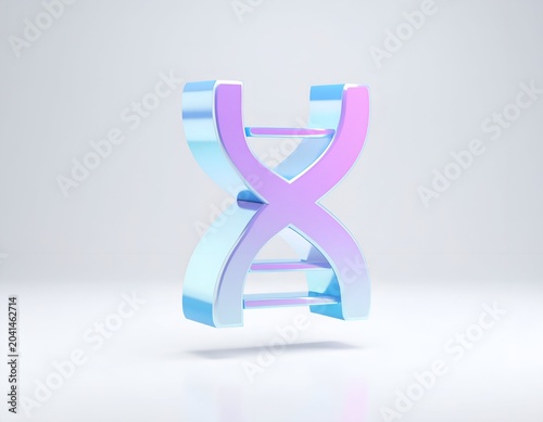3D DNA Model with Gradient Colors on White Background.