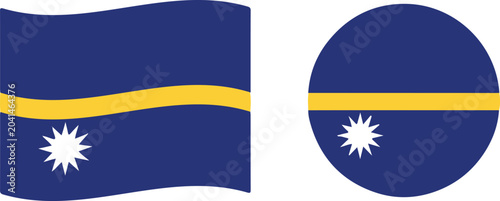 Canvastavla Nauru flag, official colors and correct proportion vector illustration