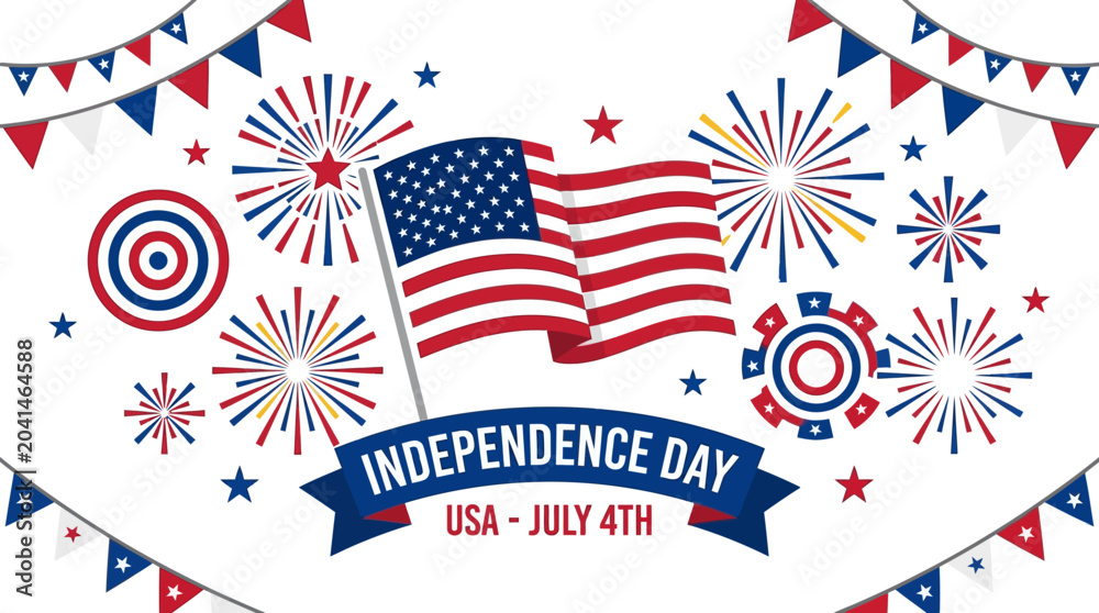 Fototapeta premium American Flag Independence Day Celebration.