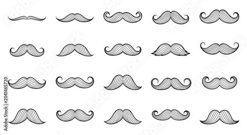 Photos Variety of mustache styles and shapes.