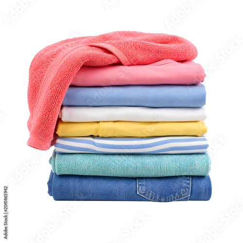 Obraz na płótnie Folded Colorful Clothing Stack Organized Collection