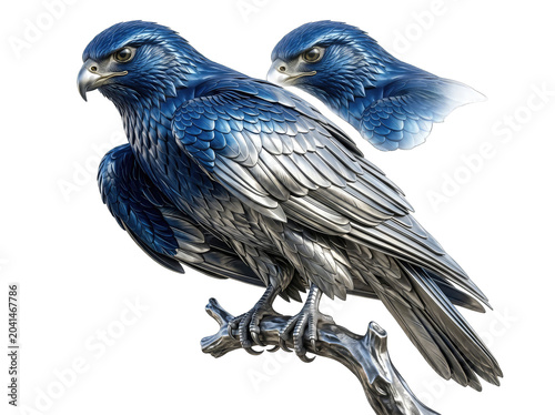 Two Blue Steller's Jays Perched on Snowy Branch in Winter Wildlife Scene
