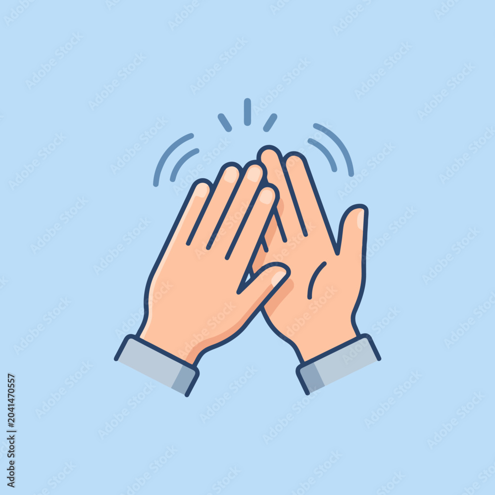 Fototapeta premium Two hands coming together to perform a high five gesture