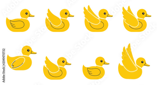 Photos Group of yellow rubber ducks.
