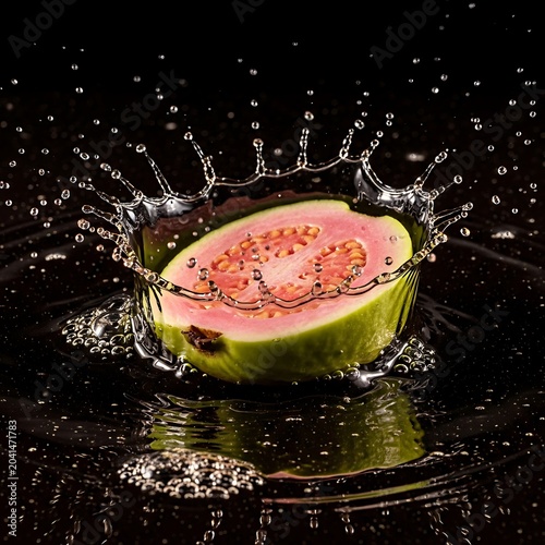 Guava Splash in Water.