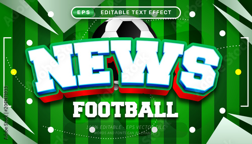 Football News Editable Text Effect Sports Broadcast Headline Typography