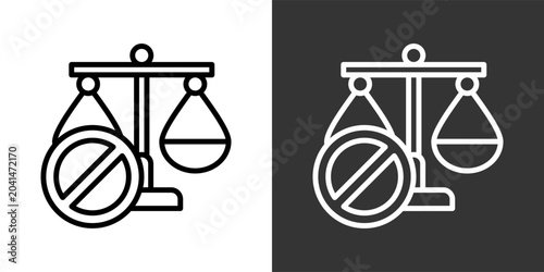 Bild auf Leinwand Illegal Black And White Multiple Style Icon Set Collection Pack Vector Illustrat