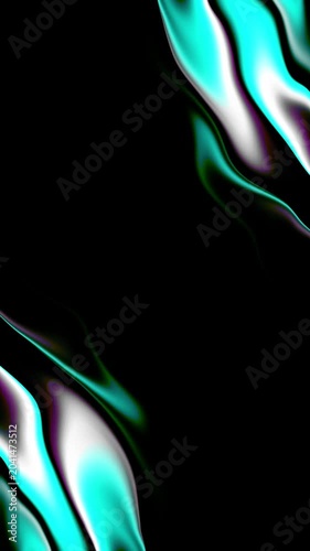 Abstract Cyan Liquid Glass Flow Motion Background Futuristic Fluid Gradient Waves on Dark Luxury Backdrop