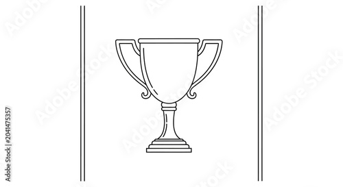 Tableau sur toile Outline of a trophy on a minimalistic background