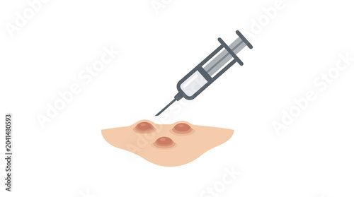 Foto Allergy Testing Syringe and Red Skin Bumps