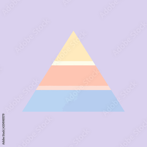 A simple geometric pyramid shape with pastel colors on a soft background