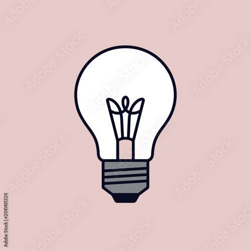 A simple illustration of a light bulb on a soft, pastel background