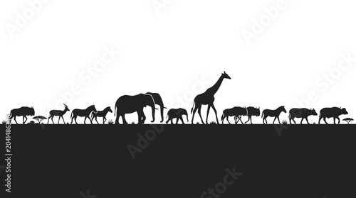 Photography Silhouette of African Wildlife Walking Across Horizon