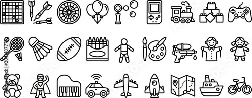 Tableau sur toile Travel Recreation outline icon set