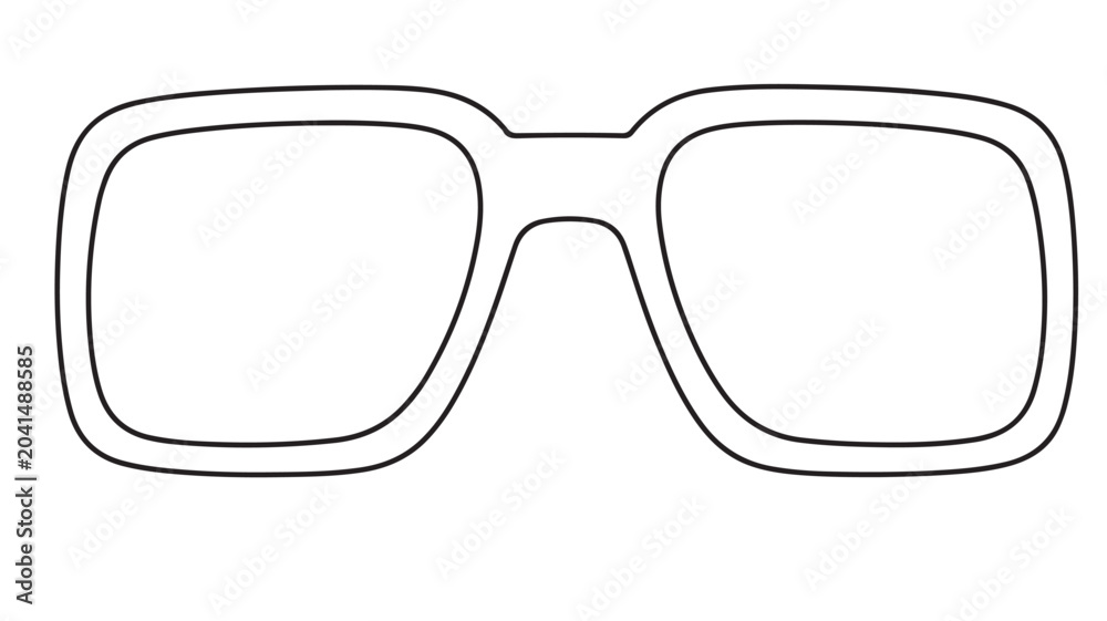 Fototapeta premium Sunglasses Outline Minimalist Line Art Fashion Eyewear Concept