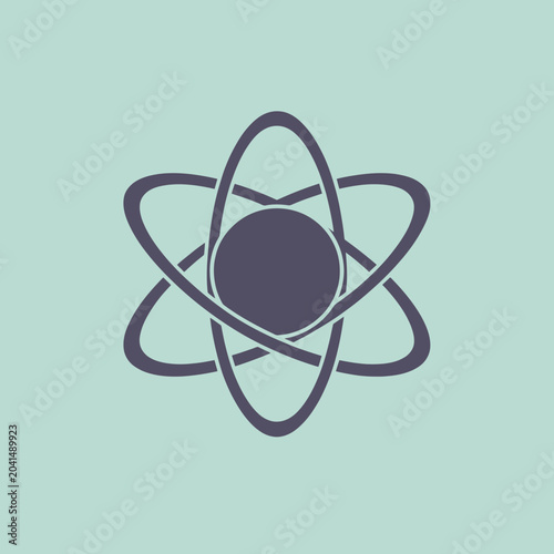 Fényképezés An abstract illustration of an atom with orbiting electrons on a background