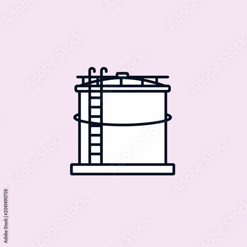 Foto A simple illustration of a storage tank with a ladder on a pink background