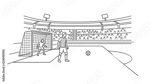 Bild auf Leinwand Soccer player preparing for a free kick in stadium