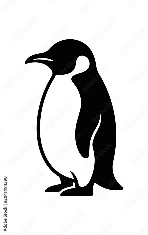 Obraz premium Stylized Black and White Penguin Illustration.