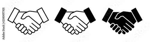 Handshake Icons: Agreement, Partnership, Success, Collaboration, Deal, Trust, Business Symbols