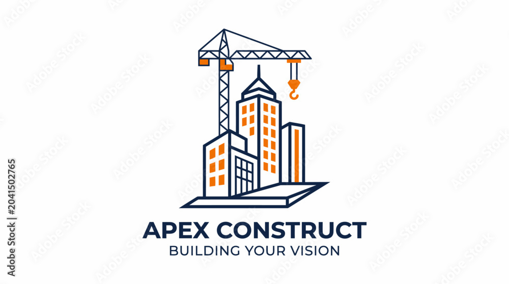 Fototapeta premium Apex Construct Building Your Vision - A Professional Construction Company Logo