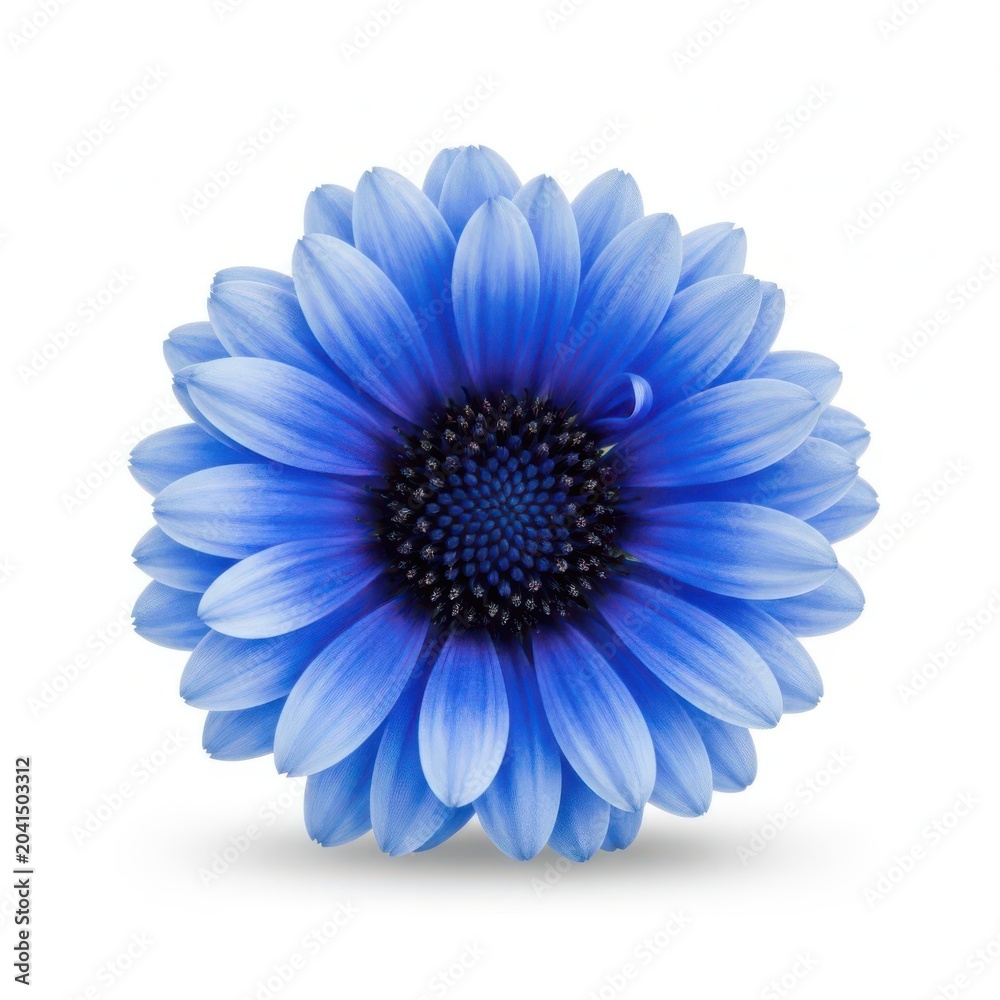 Obraz premium Beautiful vibrant blue daisy flower with dark center petals