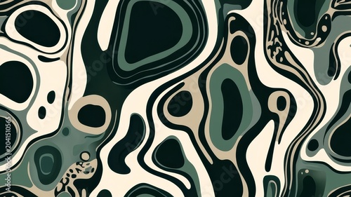 Abstract liquid fluid background featuring organic shapes and earthy tones in seamless digital pattern design graphic texture.