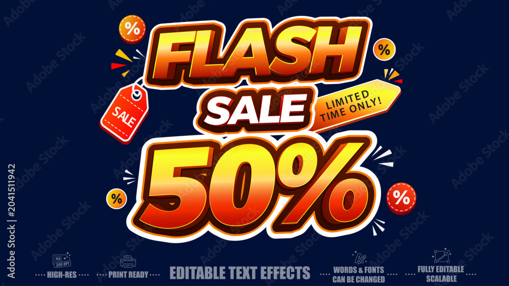 Obraz premium Flash sale editable text effects - marketplace advertising