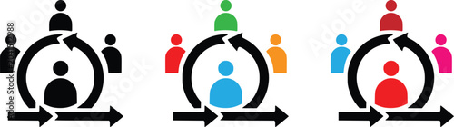 Bild auf Leinwand Agile scrum methodology icon set for project management teamwork vector