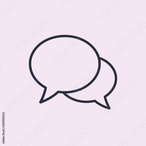 Slika na platnu Two speech bubbles in a simple line art style on a light background